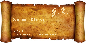 Garami Kinga névjegykártya